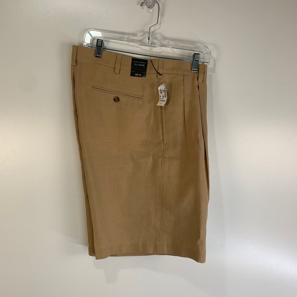 Jos A Bank, Traveler’s collection 100% Linen Men's Shorts Color Khaki SZ 35